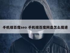 手机端百度seo 手机端百度网盘怎么提速