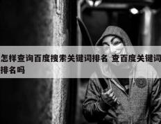 怎样查询百度搜索关键词排名 查百度关键词排名吗