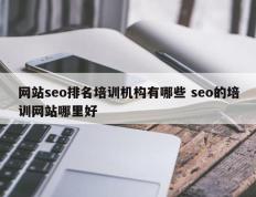 网站seo排名培训机构有哪些 seo的培训网站哪里好