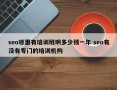 seo哪里有培训班啊多少钱一年 seo有没有专门的培训机构