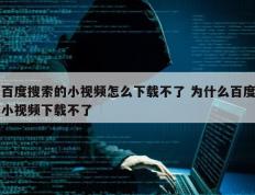 百度搜索的小视频怎么下载不了 为什么百度小视频下载不了