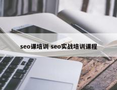 seo课培训 seo实战培训课程