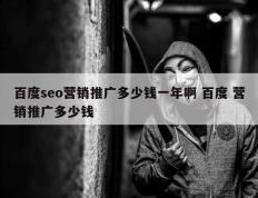 百度seo营销推广多少钱一年啊 百度 营销推广多少钱