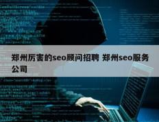 郑州厉害的seo顾问招聘 郑州seo服务公司