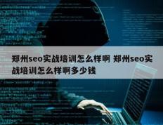 郑州seo实战培训怎么样啊 郑州seo实战培训怎么样啊多少钱