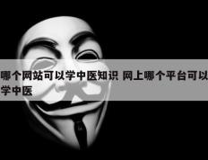 哪个网站可以学中医知识 网上哪个平台可以学中医