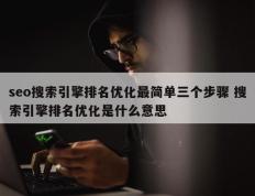 seo搜索引擎排名优化最简单三个步骤 搜索引擎排名优化是什么意思