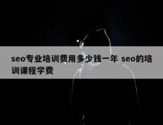 seo专业培训费用多少钱一年 seo的培训课程学费