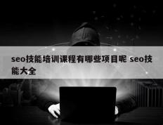 seo技能培训课程有哪些项目呢 seo技能大全
