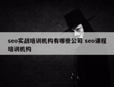 seo实战培训机构有哪些公司 seo课程培训机构