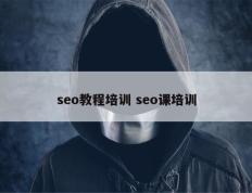 seo教程培训 seo课培训