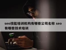 seo技能培训机构有哪些公司名称 seo有哪些技术培训