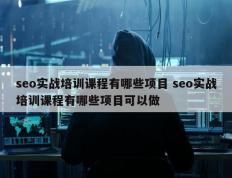seo实战培训课程有哪些项目 seo实战培训课程有哪些项目可以做