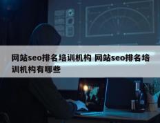 网站seo排名培训机构 网站seo排名培训机构有哪些