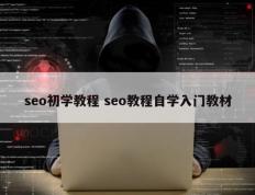 seo初学教程 seo教程自学入门教材