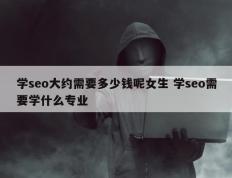 学seo大约需要多少钱呢女生 学seo需要学什么专业