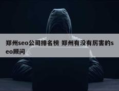 郑州seo公司排名榜 郑州有没有厉害的seo顾问