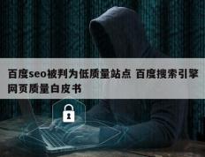 百度seo被判为低质量站点 百度搜索引擎网页质量白皮书