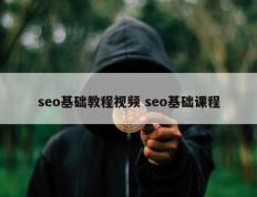 seo基础教程视频 seo基础课程