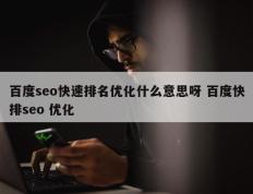 百度seo快速排名优化什么意思呀 百度快排seo 优化