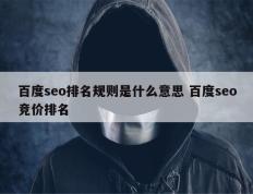 百度seo排名规则是什么意思 百度seo竞价排名