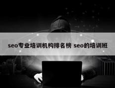 seo专业培训机构排名榜 seo的培训班