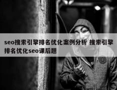 seo搜索引擎排名优化案例分析 搜索引擎排名优化seo课后题