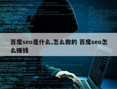 百度seo是什么,怎么做的 百度seo怎么赚钱