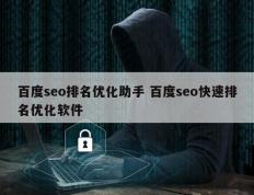 百度seo排名优化助手 百度seo快速排名优化软件
