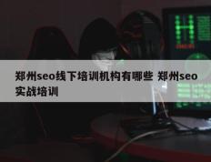 郑州seo线下培训机构有哪些 郑州seo实战培训