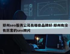 郑州seo服务公司有哪些品牌好 郑州有没有厉害的seo顾问