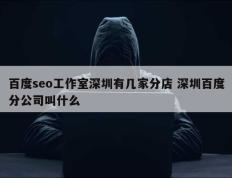 百度seo工作室深圳有几家分店 深圳百度分公司叫什么