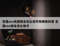 百度seo快速排名优化软件有哪些好用 百度seo排名优化助手