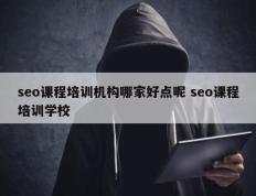 seo课程培训机构哪家好点呢 seo课程培训学校