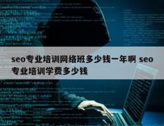 seo专业培训网络班多少钱一年啊 seo专业培训学费多少钱