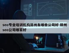 seo专业培训机构郑州有哪些公司好 郑州seo公司哪家好