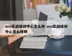 seo实战培训中心怎么样 seo实战培训中心怎么样啊