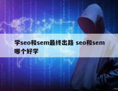 学seo和sem最终出路 seo和sem哪个好学