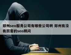 郑州seo服务公司有哪些公司啊 郑州有没有厉害的seo顾问