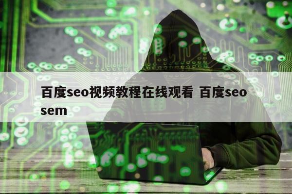 百度seo视频教程在线观看 百度seo sem