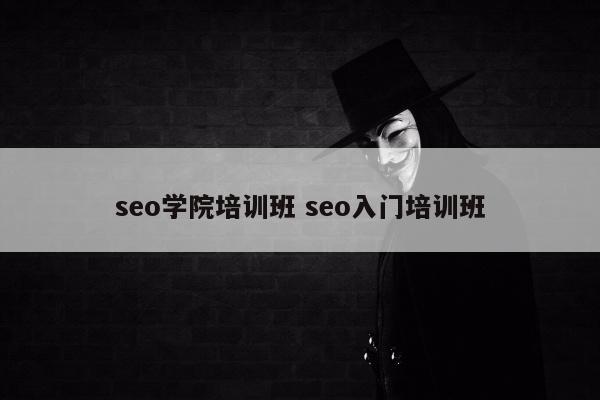 seo学院培训班 seo入门培训班
