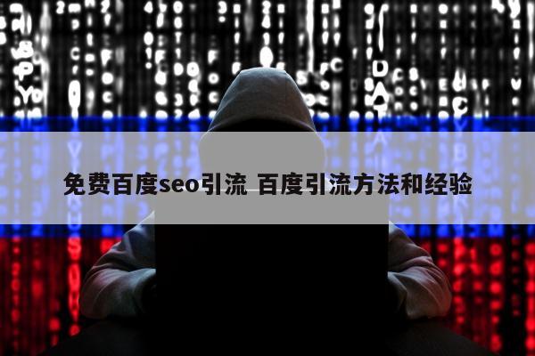 免费百度seo引流 百度引流方法和经验