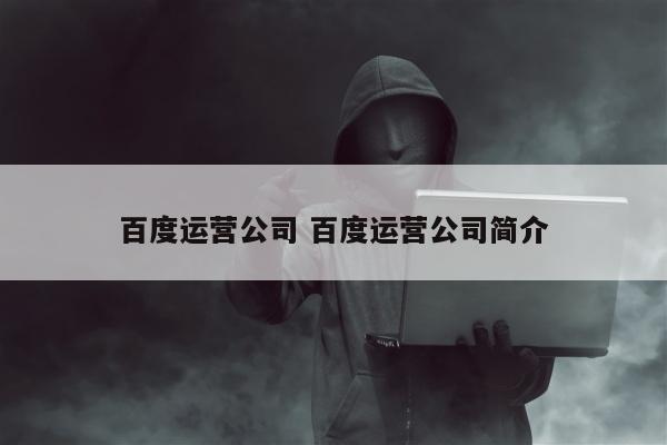 百度运营公司 百度运营公司简介