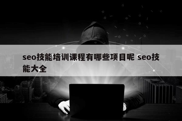 seo技能培训课程有哪些项目呢 seo技能大全