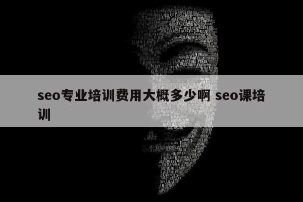 seo专业培训费用大概多少啊 seo课培训