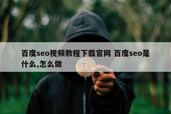 百度seo视频教程下载官网 百度seo是什么,怎么做