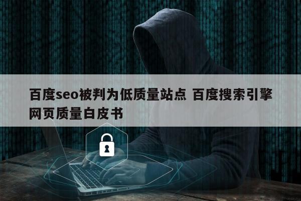 百度seo被判为低质量站点 百度搜索引擎网页质量白皮书