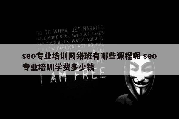 seo专业培训网络班有哪些课程呢 seo专业培训学费多少钱