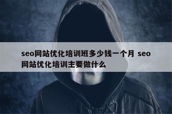 seo网站优化培训班多少钱一个月 seo网站优化培训主要做什么