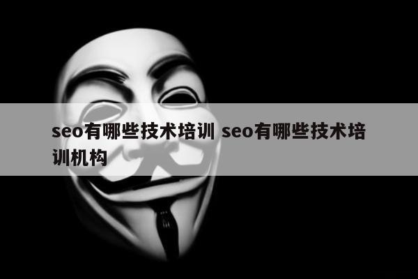 seo有哪些技术培训 seo有哪些技术培训机构